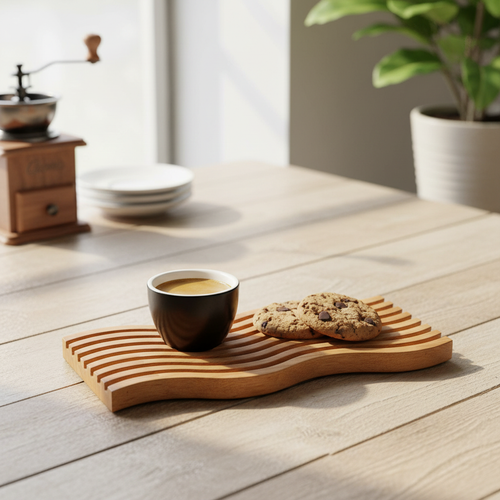 سینی سرو قهوه چوبی رابروود 11×25 مناسب کافی شاپ